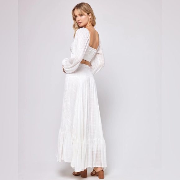 L*SPACE Smocked White Skirt - Picture 7 of 8